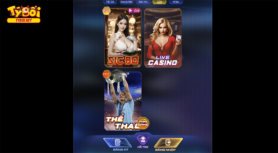 Rất nhiều Live Game mỗi tối tại Tyboi được người chơi đón chào